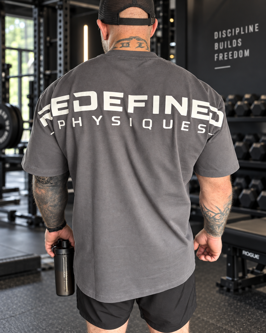 Redefined Physiques Oversized Gym T-Shirt – Charcoal